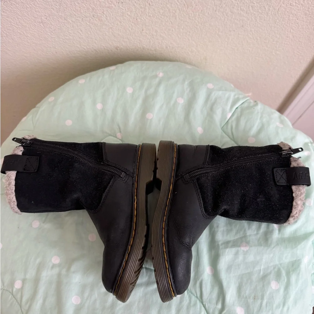 Dr. Martens Black and White Fuzzy Boots Toddler size 10